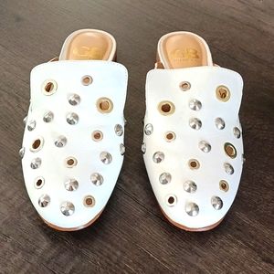 Gianni Bini White Studded Mules